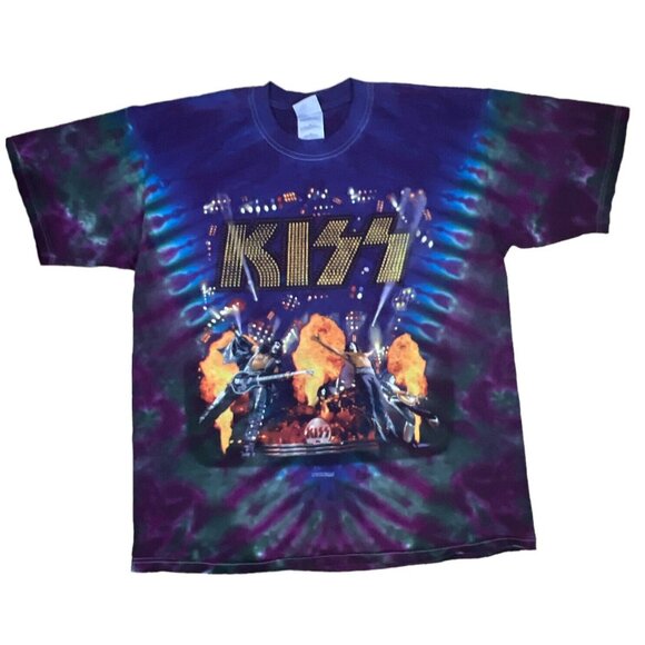 Vintage KISS Psycho Circus XL Tie Dye T-shirt Short Sleeve 1998 KISS Catalog Ltd